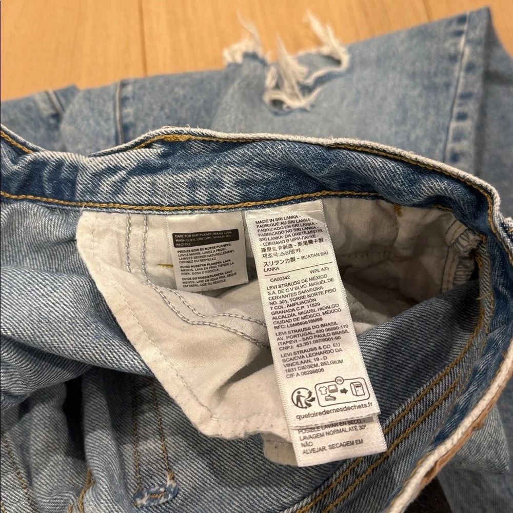 Levi 94 baggy wide leg Distressed Blue Jeans - Picture 4 of 6